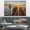 Designart - Brown Wooden Pier in Evening - Seashore Photo Canvas Print